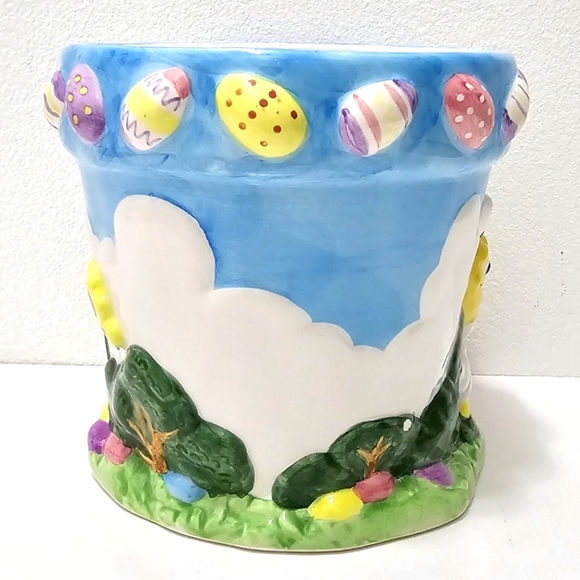 Vintage MARS M&Ms Easter Egg Hunt Collectible Ceramic Pot - Picture 5 of 15